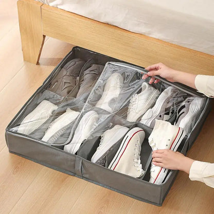Royallure Under-Bed Shoe Storage Bags (2-Pack) – Zip Closure, Holds 24 Pairs, Space-Saving