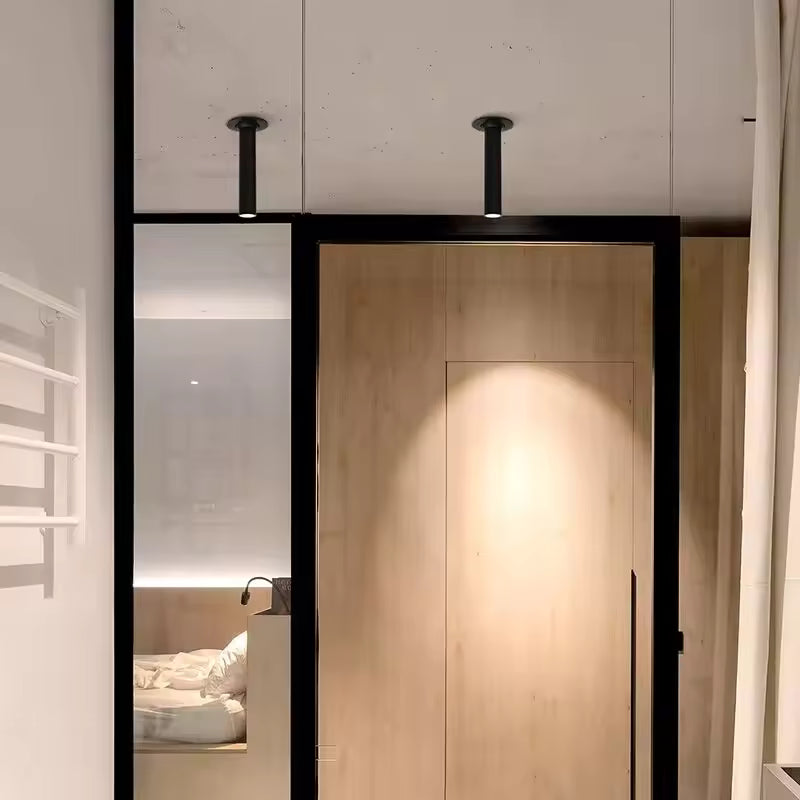 RoyaleGlow Adjustable Recessed LED Spotlight, Long Aluminium Cylinder Ceiling Light