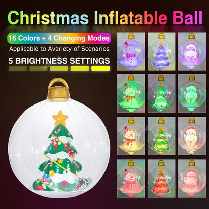 RoyaleGlow Inflatable Outdoor Christmas Ball With Lights LED