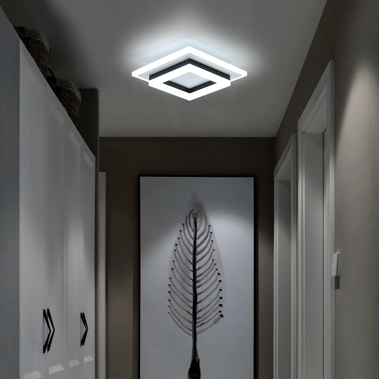 Lumora Modern Square Bezel LED Flush Mount Ceiling Light
