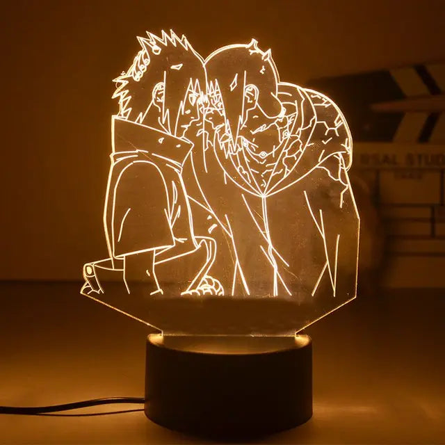 Naruto 3D LED Night Lamp - Anime Character Light with Kakashi, Sasuke, Sakura, and Naruto for Kids' Room Decor and Gifts - D