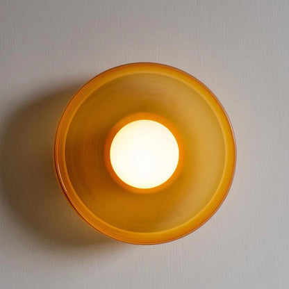 LuxRoyale Modern Glass Wall Ceiling Lamp-Japandi Minimalist Flush Mount LED Fixture