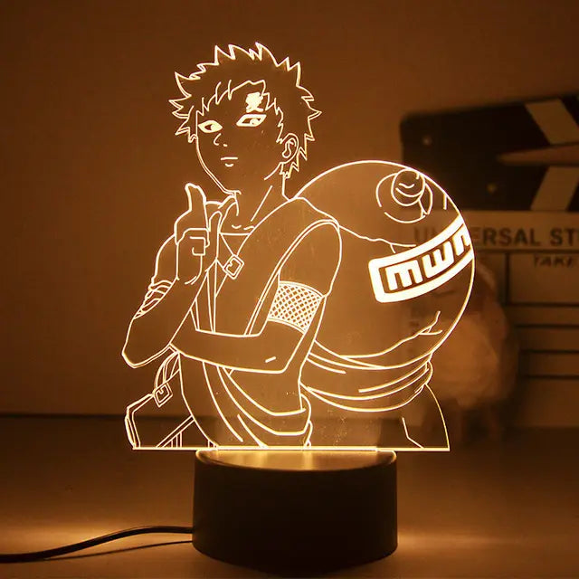 Naruto 3D LED Night Lamp - Anime Character Light with Kakashi, Sasuke, Sakura, and Naruto for Kids' Room Decor and Gifts - A