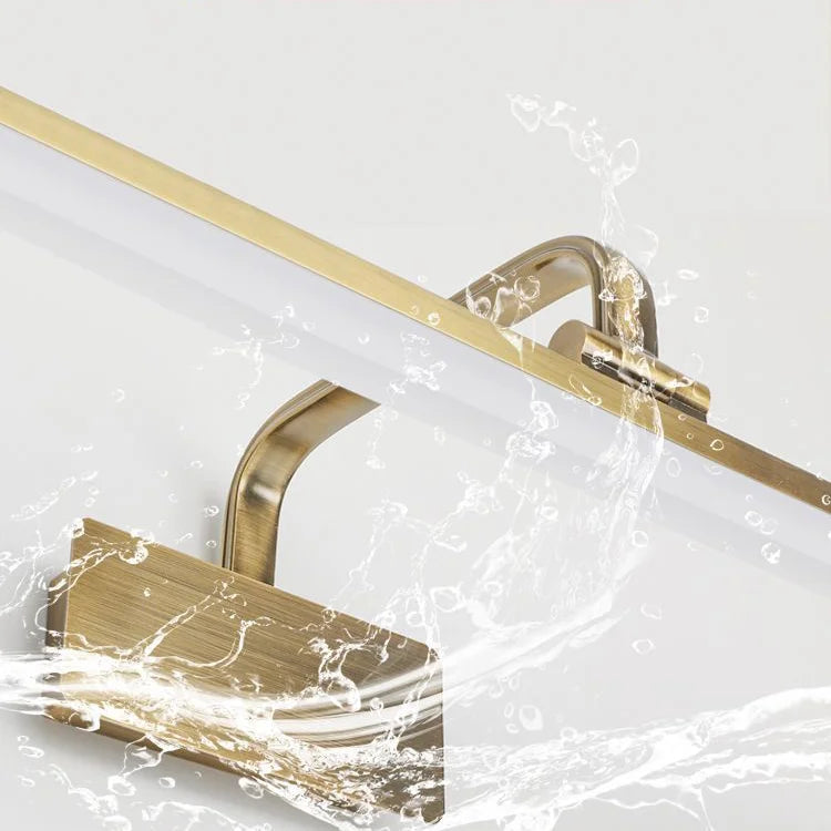 Royaleva Modern Linear LED Vanity Light - Brushed Brass Wall Sconce for Bathroom & Mirror Lighting