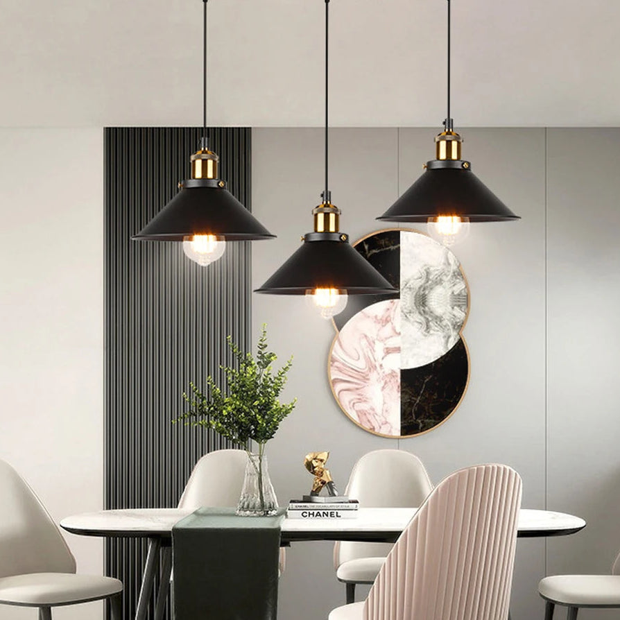 LuxRoyale Vintage Iron Pendant Lamp For Loft Spaces - Dimmable Edison Home Lighting