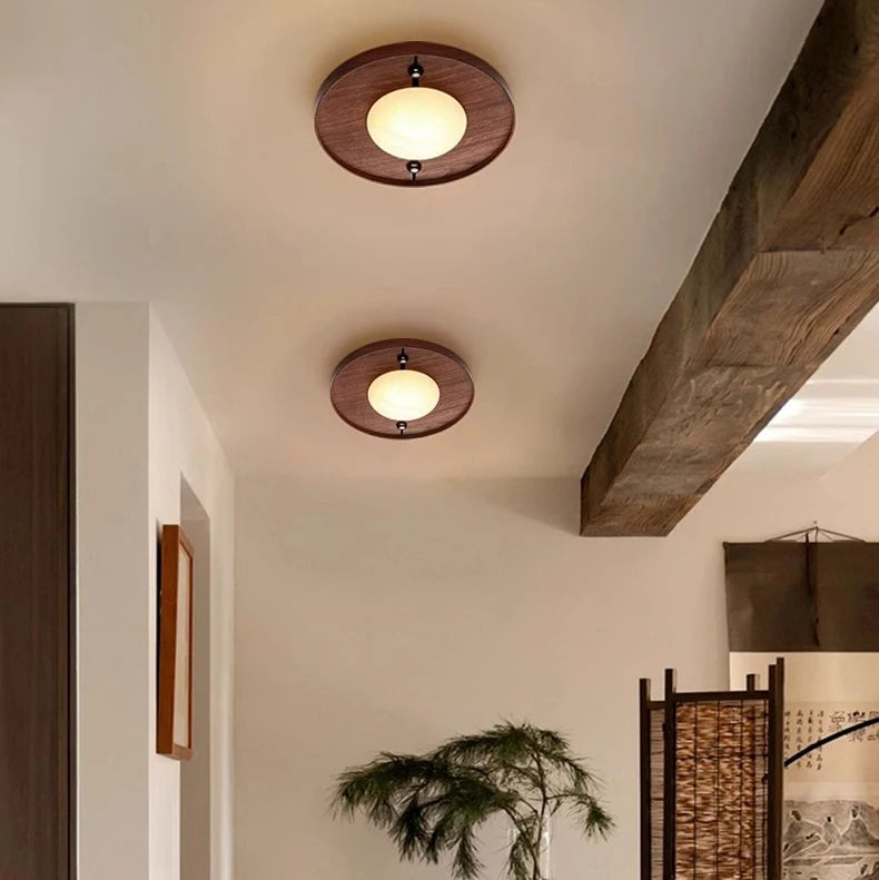 RoyaleGlow Alabaster Wood Wall Sconce - Modern Vintage Lighting with Marble