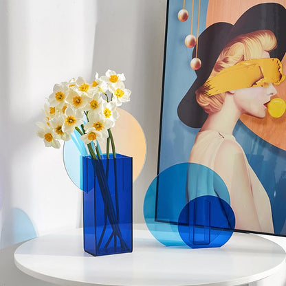 RoyaleGlow Artistic Acrylic Vase for Modern Decor
