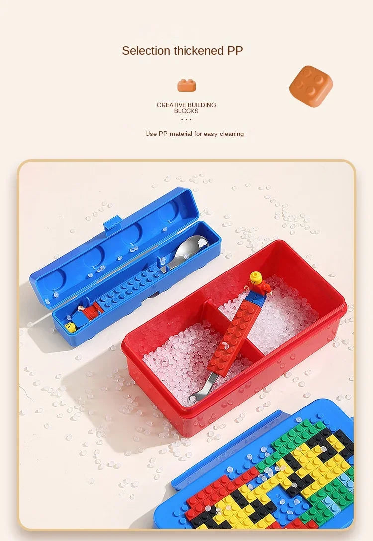 Royallure Building Block Bento Lunch Box, Colorful Sealed Food Storage Container for Kids, Salad & Office Meals
