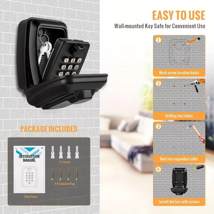 Luxora Weatherproof Anti-theft Key Lock Box with Adjustable Code for Indoor and Outdoor Use