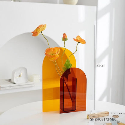 RoyaleGlow Artistic Acrylic Vase for Modern Decor