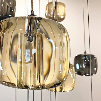 Luxora Modern Colored Glass Multi Pendant Chandelier for Dining Room & Living Room