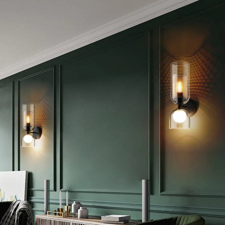 Luxora Nordic Double Glass Wall Lamp Minimalist Bedroom Bedside Light