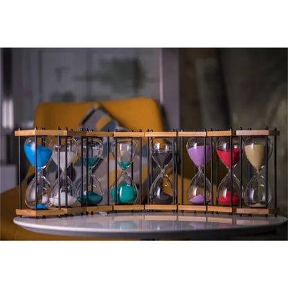 RoyaleGlow 60-Minute Sand Timer - Large Metal & Glass Hourglass for Desk Decor & Productivity