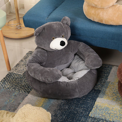 Royaleva Bear Shaped Winter Plush Pet Dog Bed Cozy Rest