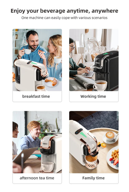 5-in-1 Coffee Machine – 20-Bar Multiple Capsule Brewer with Milk Frother