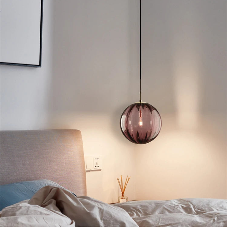 Luxora Modern LED Pendant Light - Minimalist Nordic Glass Ball Hanging Lamp