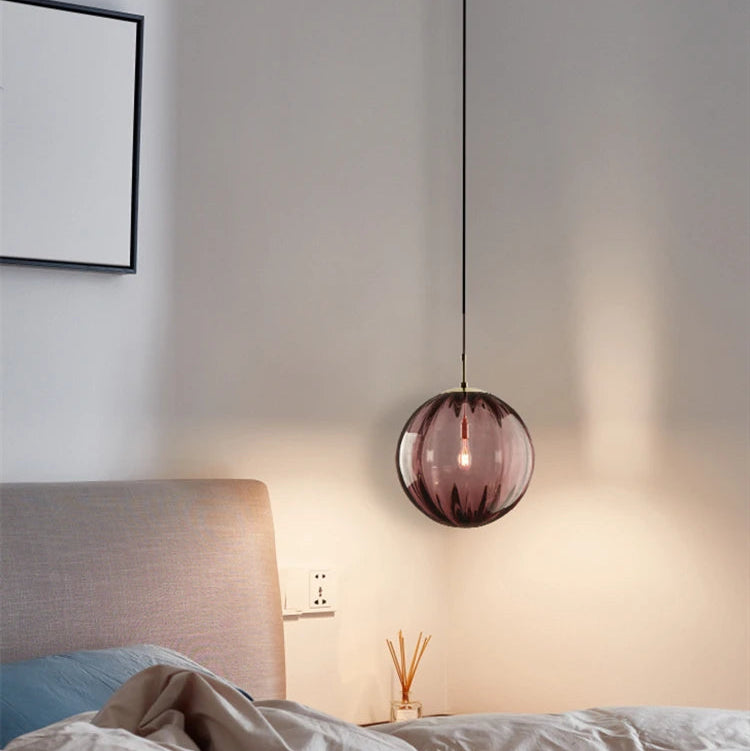 Luxora Nordic Water Pattern Glass Pendant Light with Warm Diffused Glow