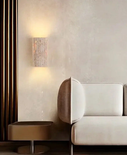 Royallure Natural Stone Wall Lamp – LED Warm Glow, Unique Stone Texture, Easy Mounting