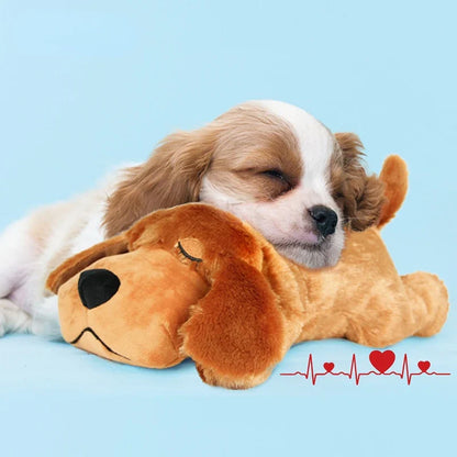 Pawellure Comforting Heartbeat Puppy Toy for Dog Anxiety Relief - Plush Cuddle Companion for Peaceful Sleep