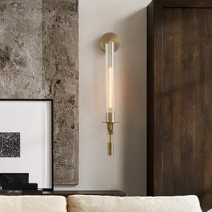 Lumora Glass Tube Wall Lamp, Decorative LED Sconce for Bedroom, Hallway and Hotel Room
