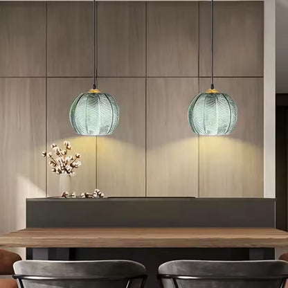 Luxora Glass Pendant Light with Green Tint for Living Room and Dining Spaces