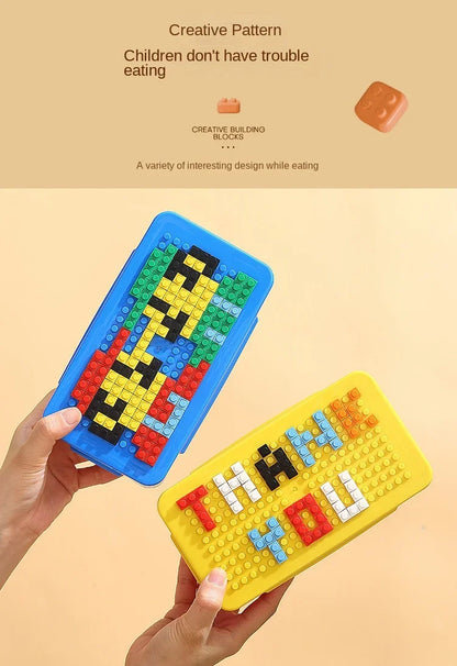 Royallure Building Block Bento Lunch Box, Colorful Sealed Food Storage Container for Kids, Salad & Office Meals
