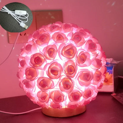 Royallure 3D Rose Sphere Flower Lamp - 9 Stunning Colors - Pink