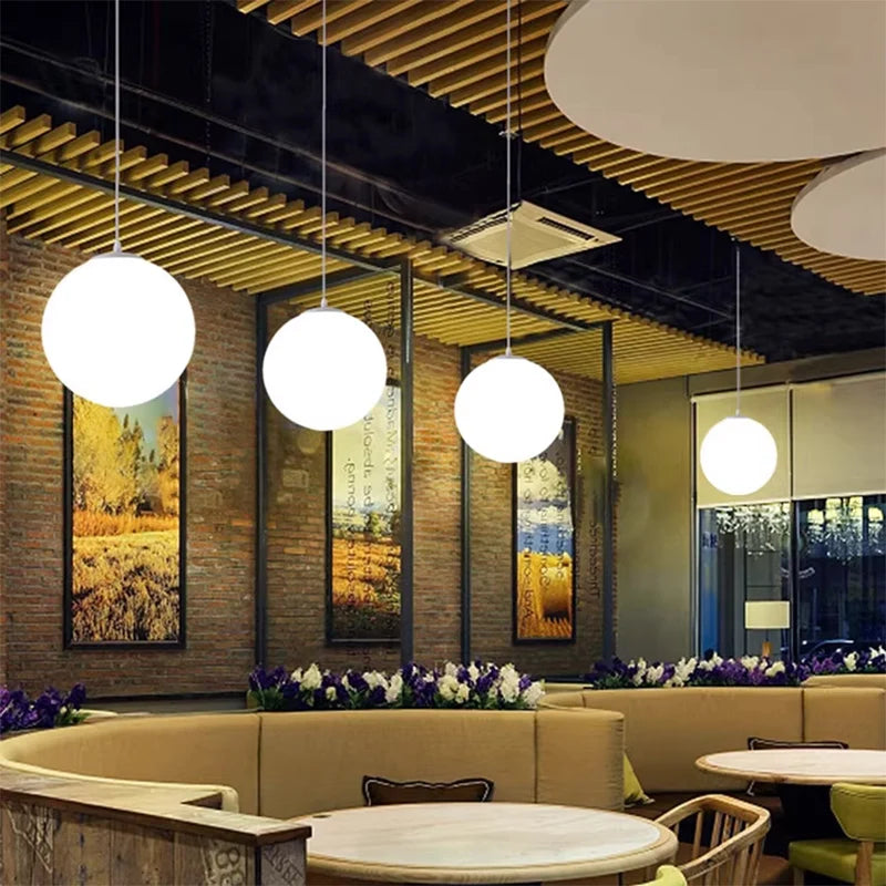 LuxRoyale Premium Spherical Pendant Light Glass Globe LED for Dining Table