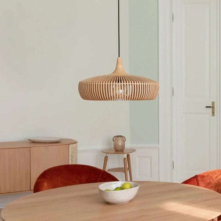 Lumora Japandi Wooden Pendant Light - Modern Minimalist Kitchen Island Lighting
