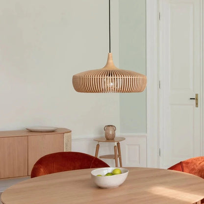 Lumora Japandi Wooden Pendant Light - Modern Minimalist Kitchen Island Lighting