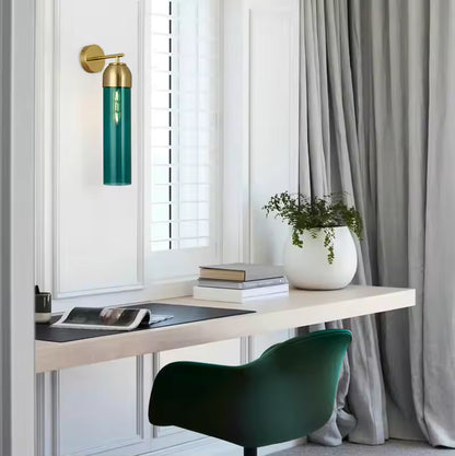 LuxRoyale Art Glass Wall Sconce With Brass Cap And Ambient Glow
