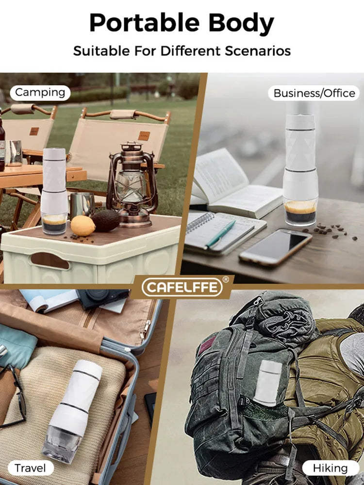 Cafelffe 3-in-1 Portable Coffee Maker – Manual Espresso Brewer for Travel & Outdoor Adventures