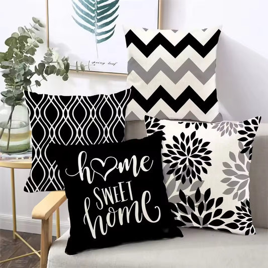 1PC Geometric Figure Linen Pillowcase Home Sofa Bedroom Decoration Pillow Polyester Pillow Car Cushion Cover 45x45cm