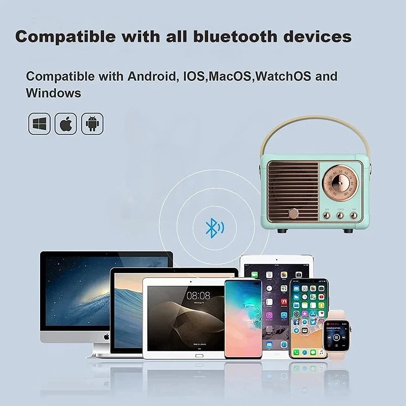 Portable Bluetooth Speaker – Retro-Style Multi-Mode Wireless Mini Speaker for Rich Sound