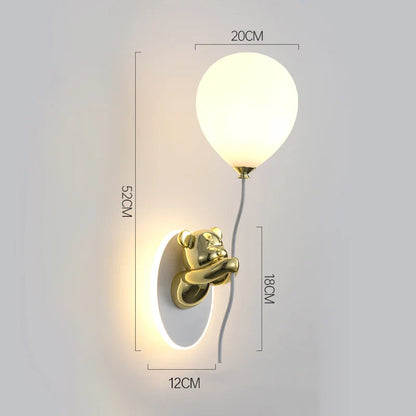 RoyaleGlow Artistic Bear Wall Lamp for Kids Room
