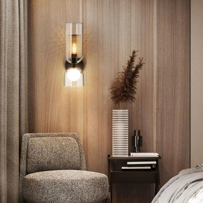 Luxora Nordic Double Glass Wall Lamp Minimalist Bedroom Bedside Light