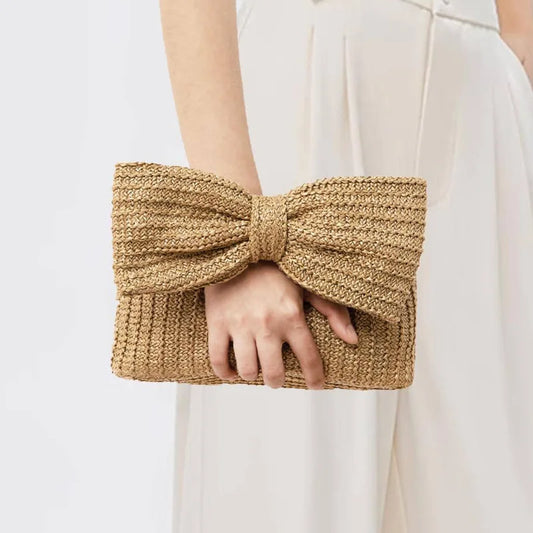 RoyaleGlow Artisan Bow Handle Bag for Chic Style