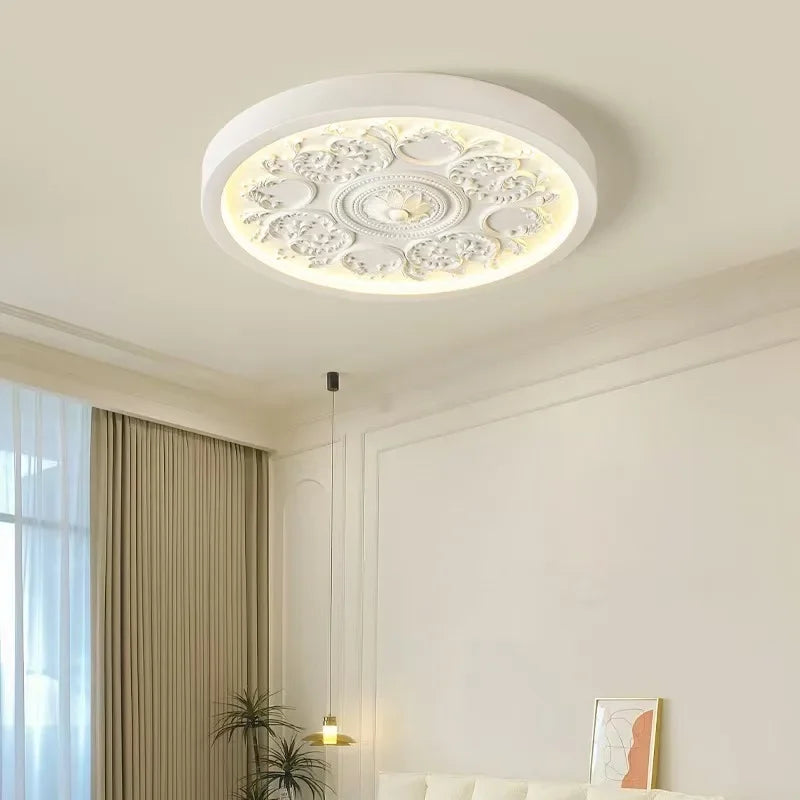 Royaleva Flush Mount Ceiling Light with Dimmable Built In LED for Living Room and Bedroom