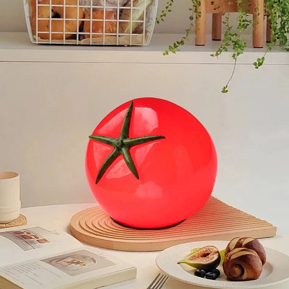 LuxRoyale Creative Tomato Glass Table Lamp, Ambient Night Light for Bedside Decor