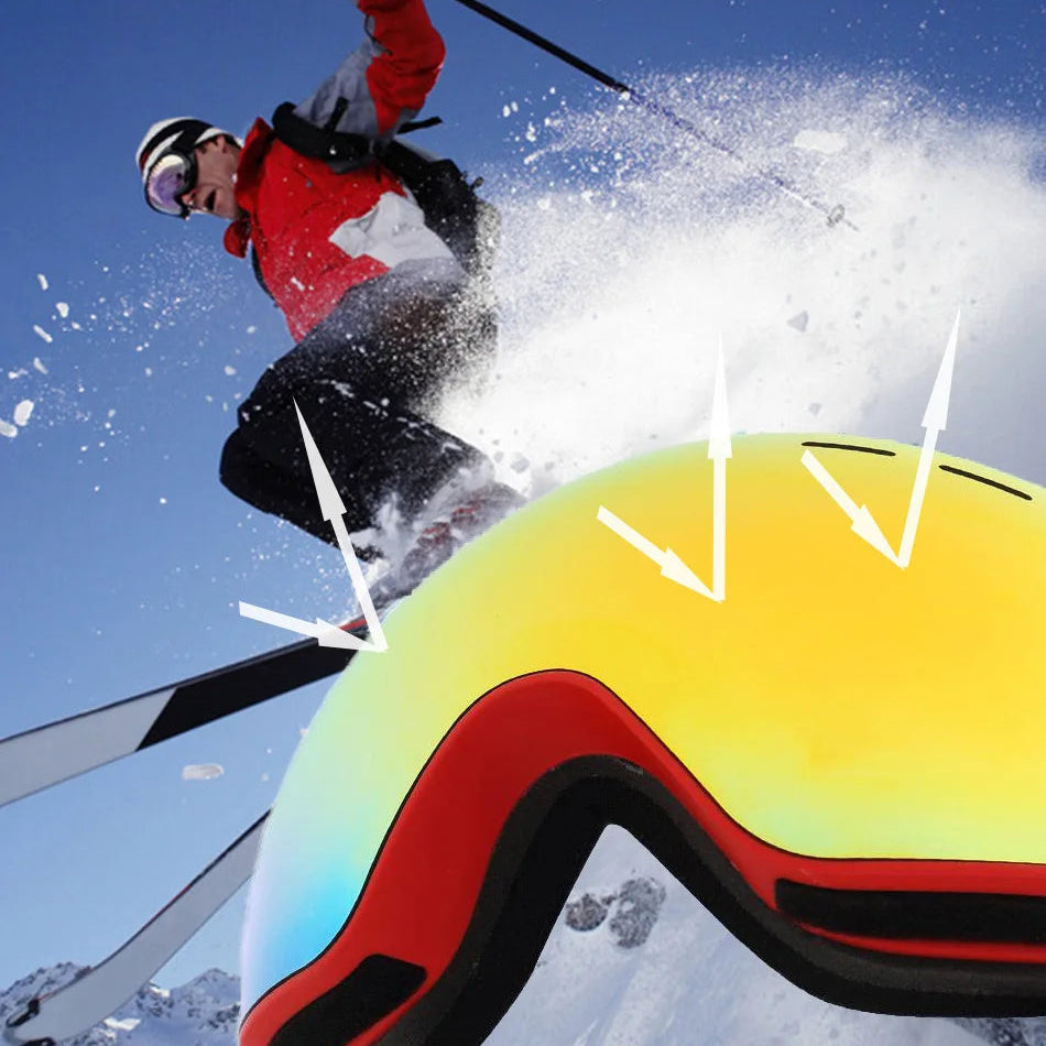 Luxora Double Layer Anti-Fog Ski Goggles with Interchangeable Lenses and UV400 Protection