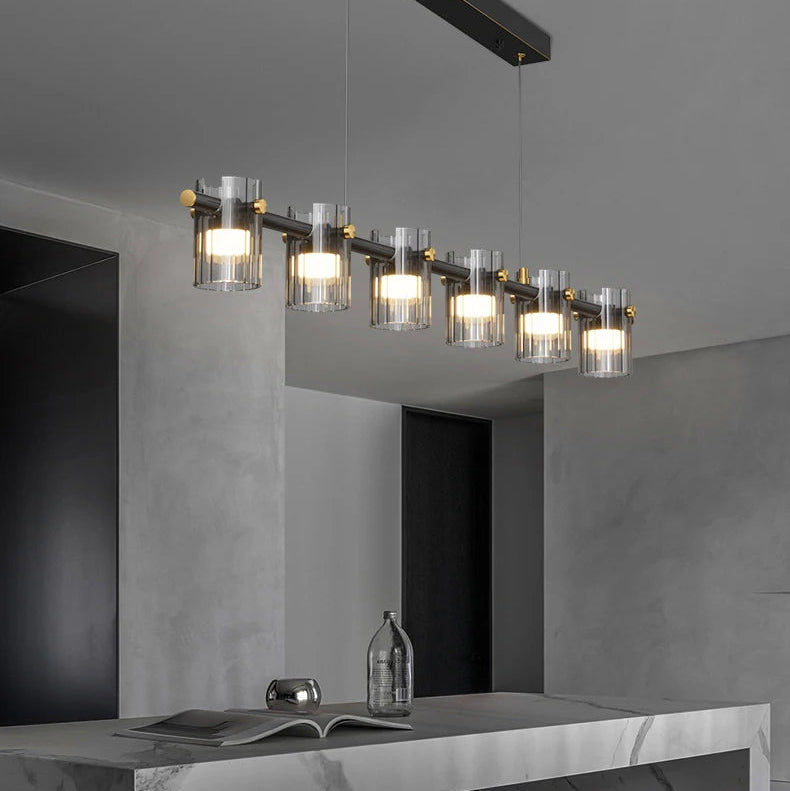 LuxRoyale Aphrodite Glass Pendant Light - Modern Chandelier for Dining & Living Room
