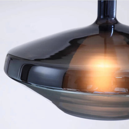 LuxRoyale Colorful Glass Pendant Lamp - Amber Modern Dining Light