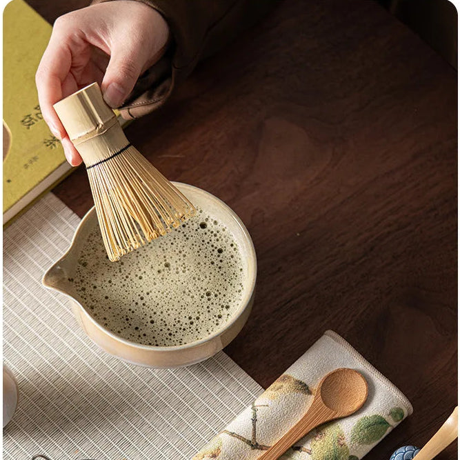 Royelux Premium 4-Piece Ceramic Matcha Tea Set with Bamboo Whisk, Gift Box for Tea Ceremony