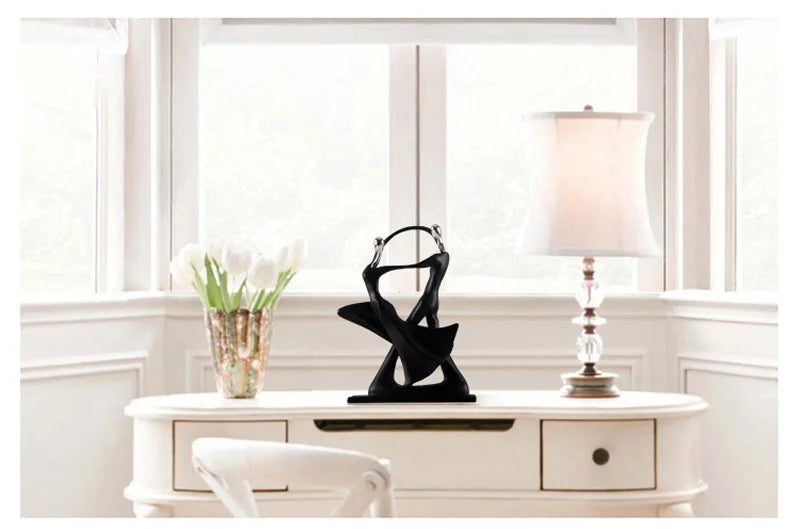 Elegant Nordic Art Dancing Couple Figurines – Resin Sculpture for Stylish Home & Office Decor