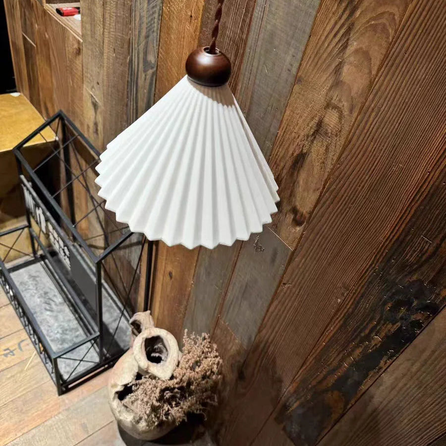 LuxRoyale Ceramic Pendant Light Wooden Accent for Kitchen Island