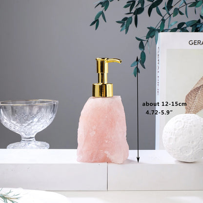 Royaleva Artisan Green Crystal Gravel Soap Dispenser with Gold Pump