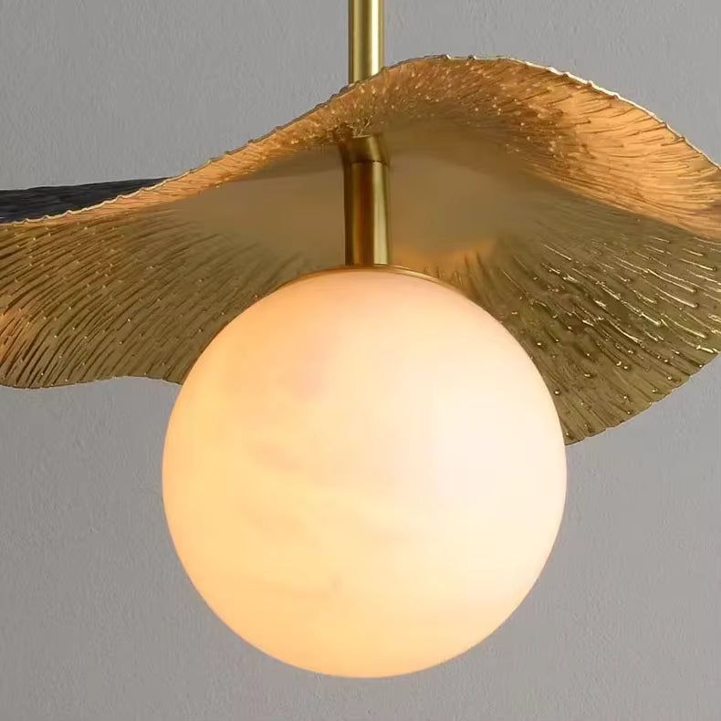 LuxRoyale Modern Alabaster Globe Pendant Light - Elegant Contemporary Design