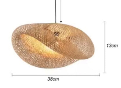 Bamboo Woven Pendant Light - Handcrafted Rattan Hanging Ceiling Lamp - Default Title