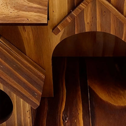 Luxora Wooden Birdhouse with Rustic Design - Durable Safe Shelter for Birds