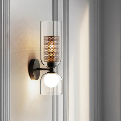 Luxora Nordic Double Glass Wall Lamp Minimalist Bedroom Bedside Light